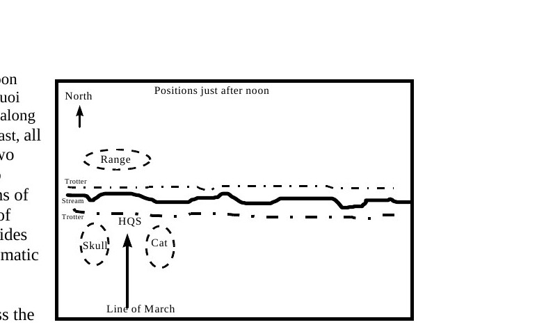 Platoon positions just after noon, April 20, 1971 (Neal reconstruction). Skull label disputed — see notes.