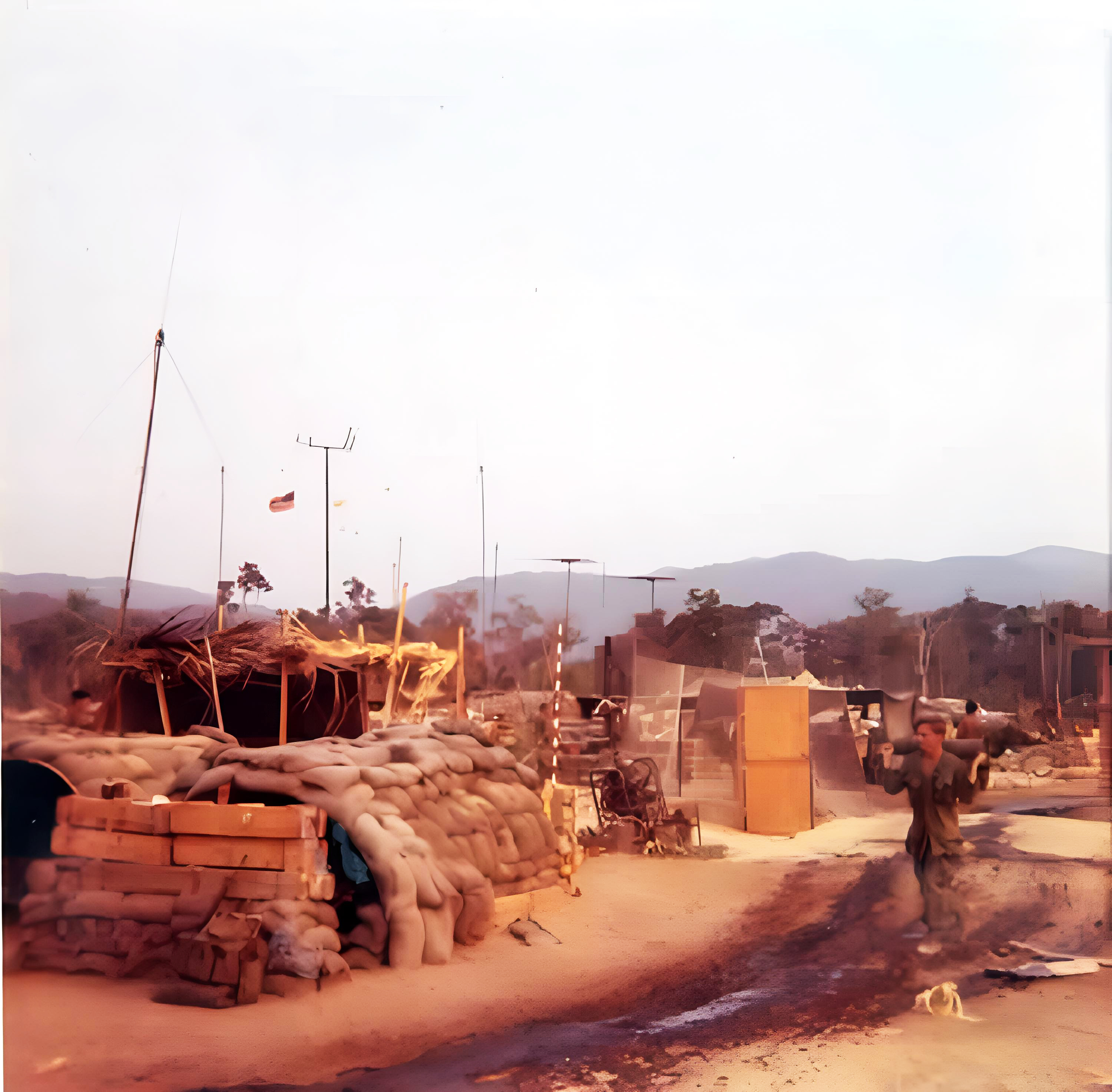 Fire support base interior — mountains of Long Khanh Province beyond
