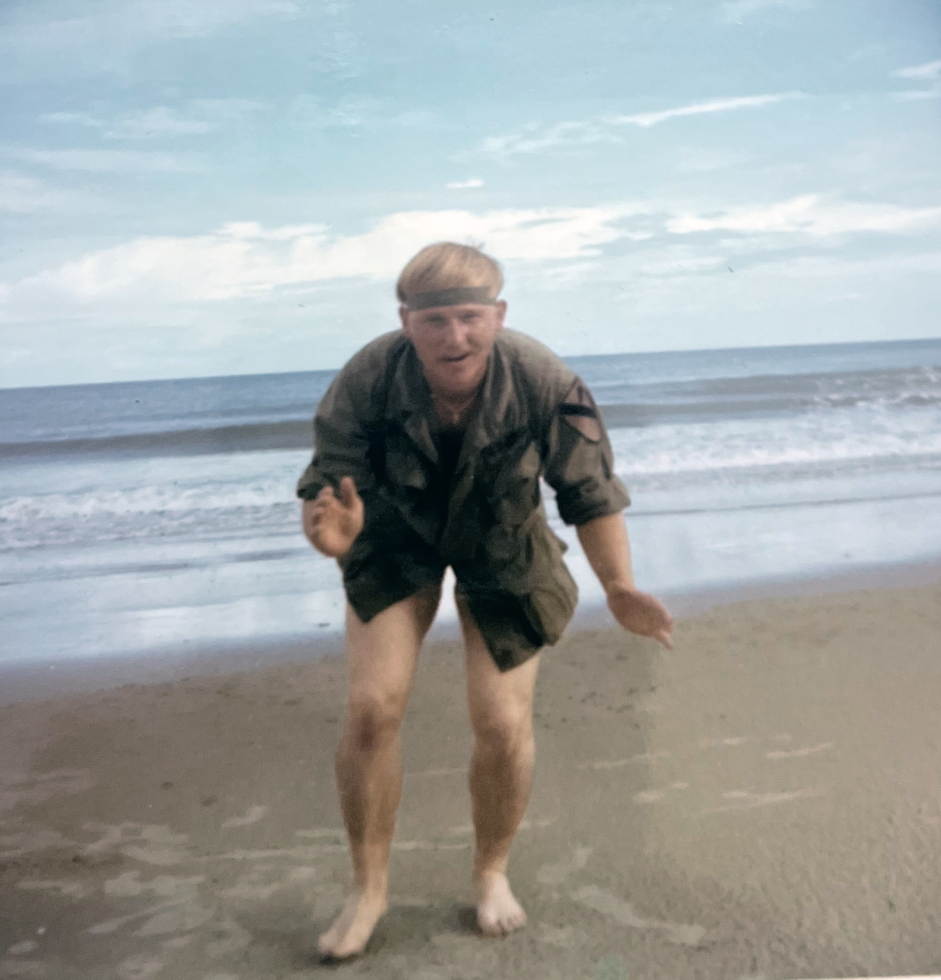 Ken Weaver on the beach at Vung Tau.