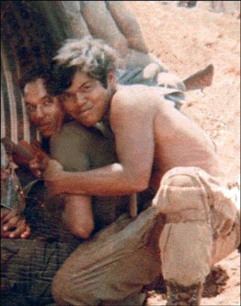 John Sablan with an unidentified soldier