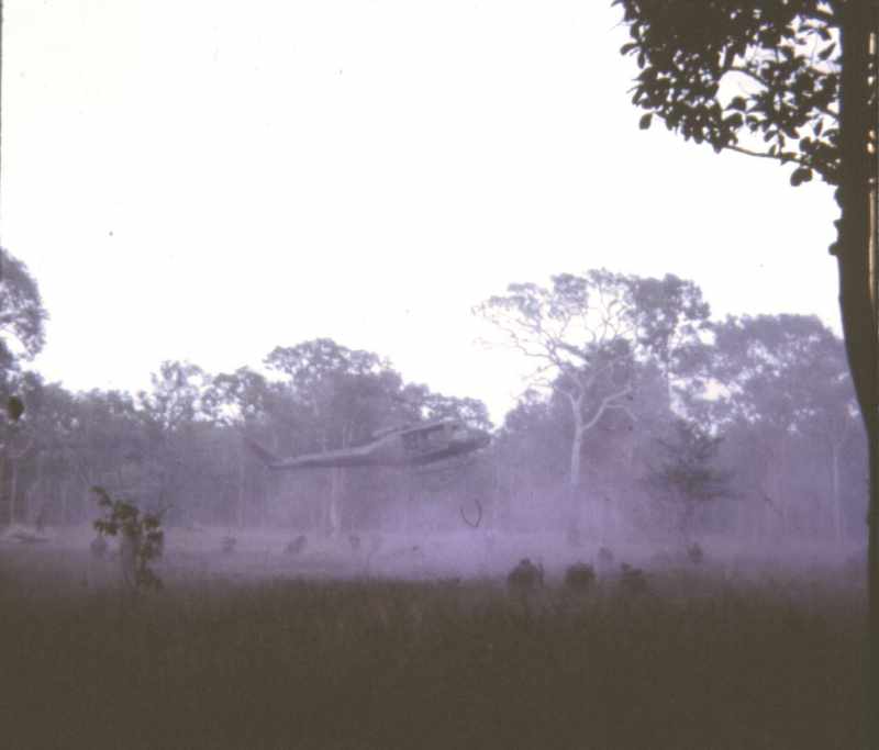 Pickup at a landing zone in the bush