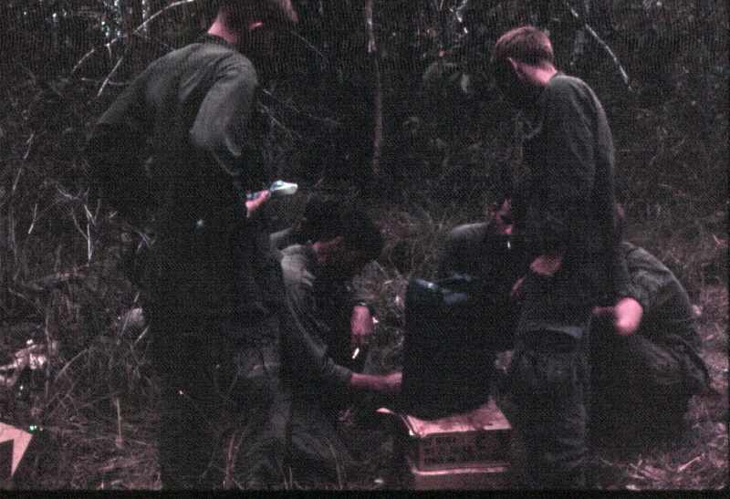 Troopers during down time in the bush