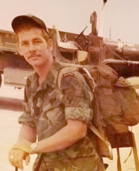Donald Stoltz with his ruck