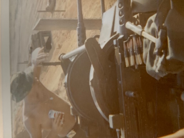 Thomas Wood at a heavy weapon emplacement